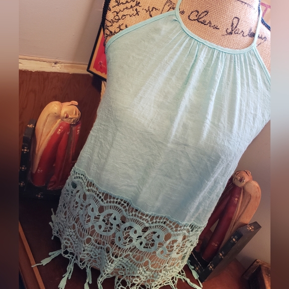 Y2K Boho Embroidery Halter Top, XL - Picture 5 of 6